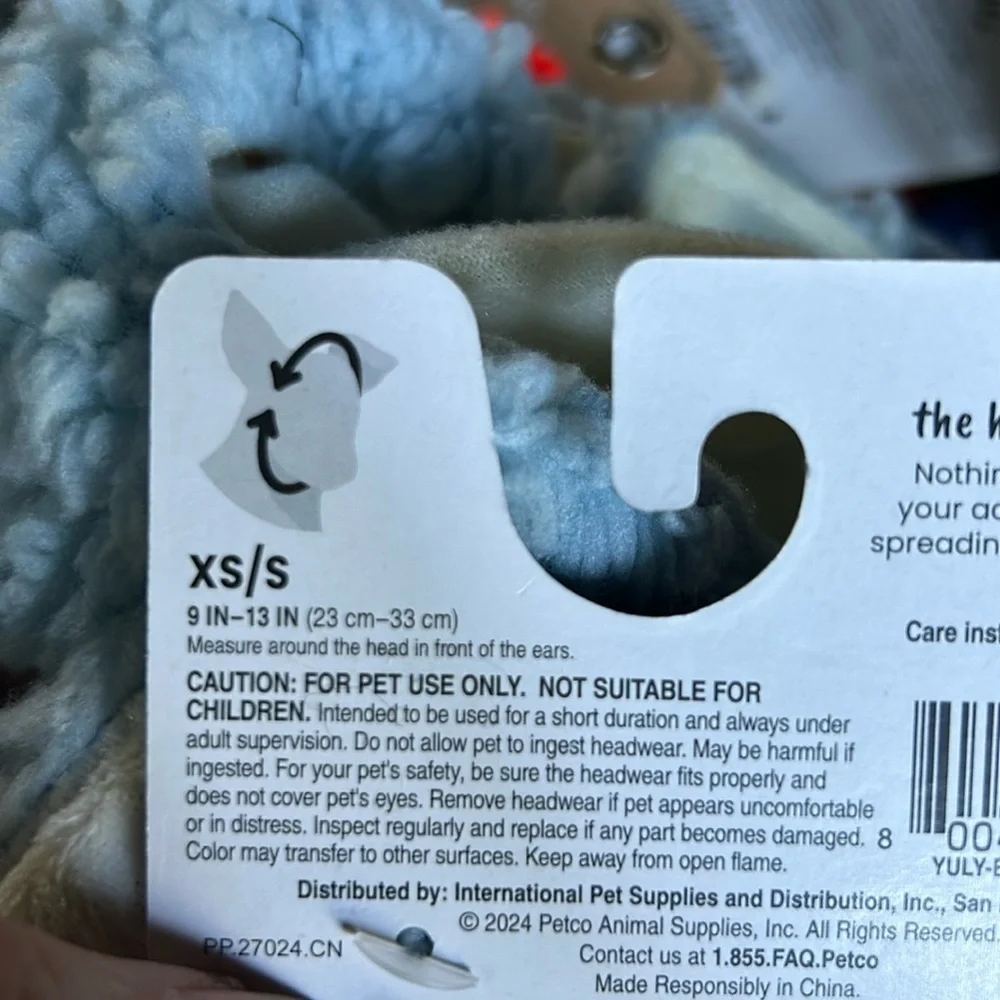 NWT Youly Dog Cat Bunny Rabbit Hat Costume XS/S